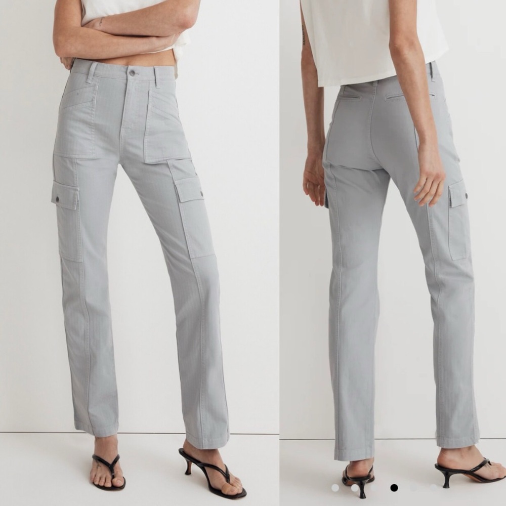 Madewell Garment-Dyed Solstice '90s Straight Cargo Pant Women Size 29‎ Grey Gray